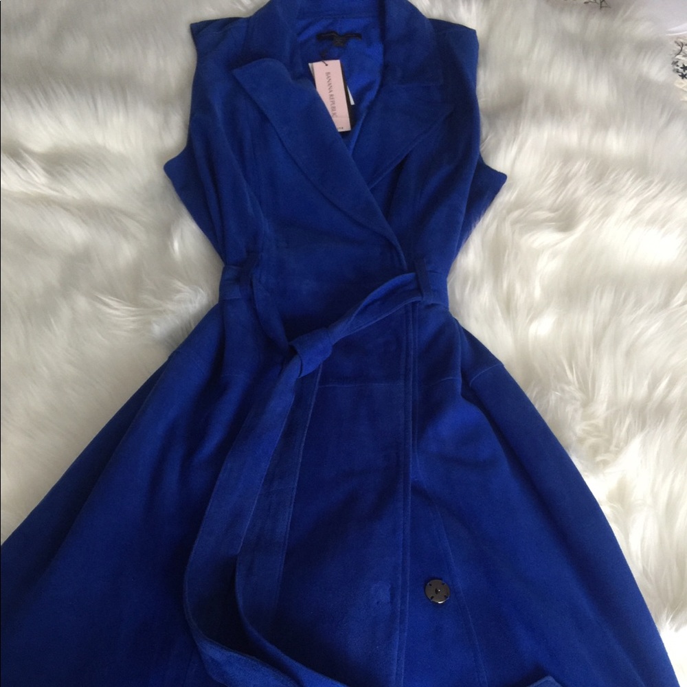 Banna Republic Suede Trench Shift Dress